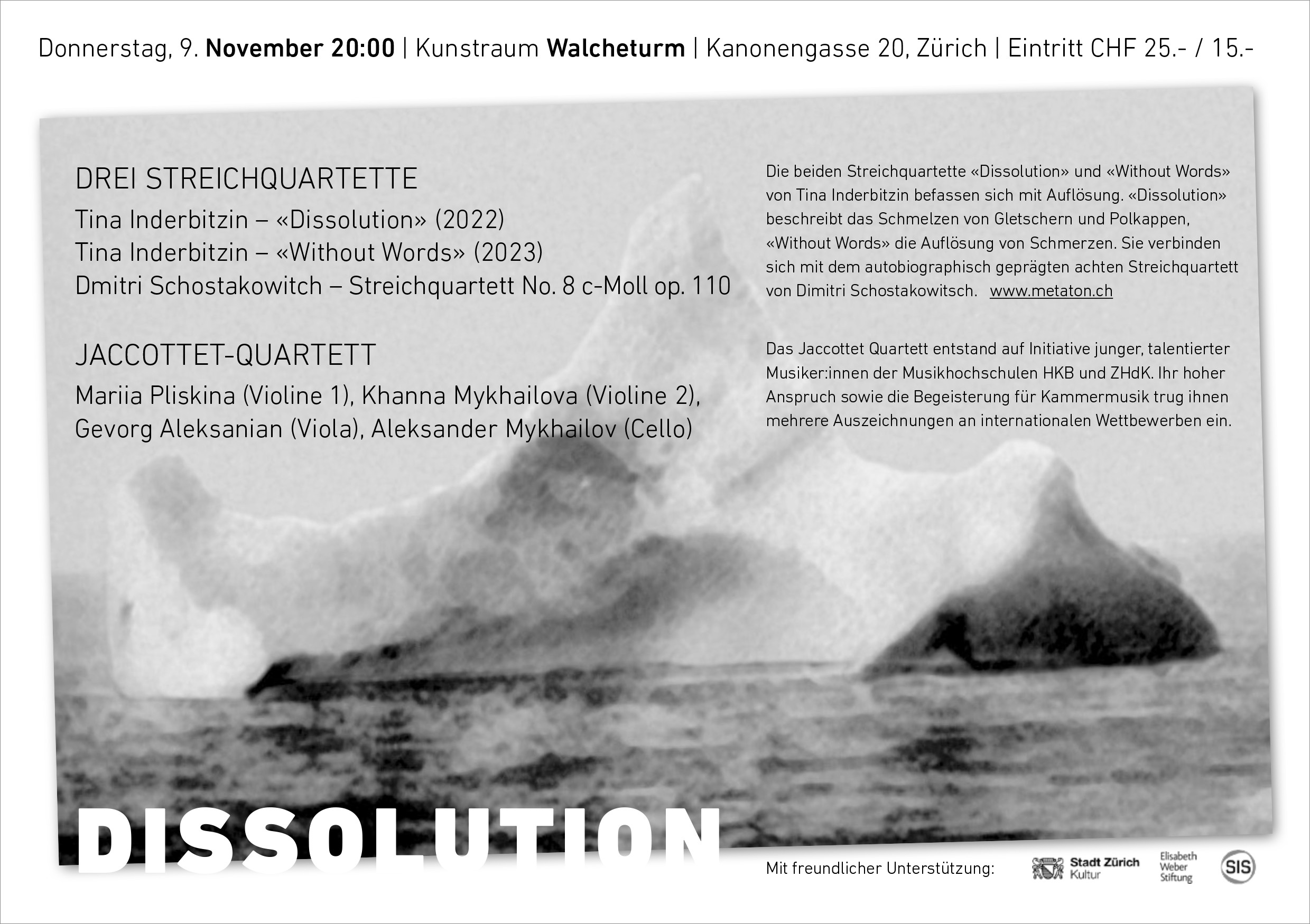 DISSOLUTION Konzert 9 September 20 00 Walcheturm